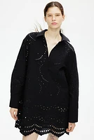 Eyelet Embroidered Shirt Dress
