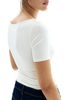 Boat-Neck Microfiber Top