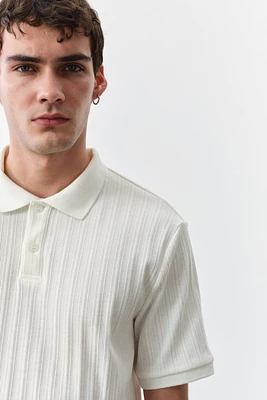 Slim-Fit Textured Jersey Polo Shirt