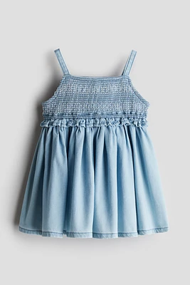 Smocked Denim Dress