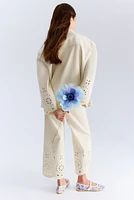 Ankle Jeans with Eyelet Embroidery