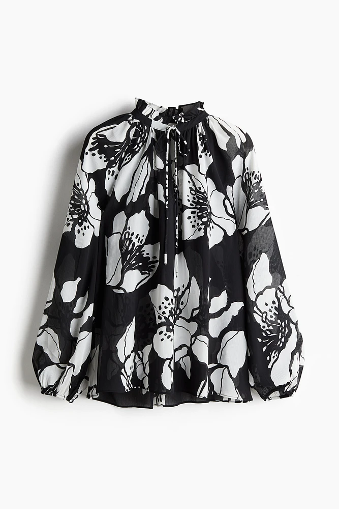 Crinkled Chiffon Blouse