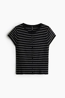Short-Sleeved Fine-Knit Cardigan