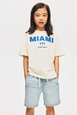 Cotton Denim Shorts