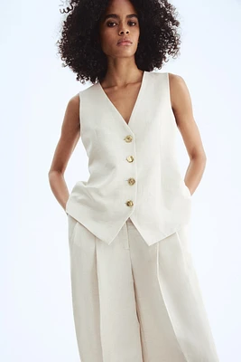 Linen-Blend Suit Vest