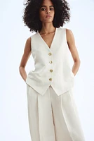 Linen-Blend Suit Vest