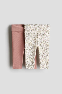 Lot de 2 leggings en jersey coton