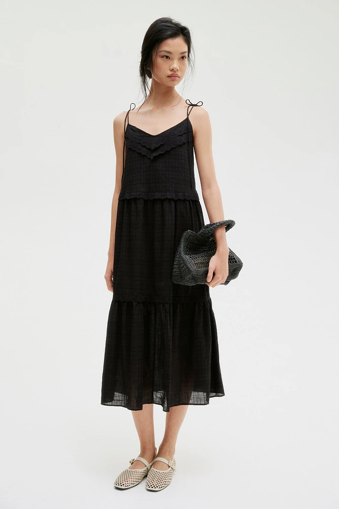 Dress with Tie Shoulder Straps