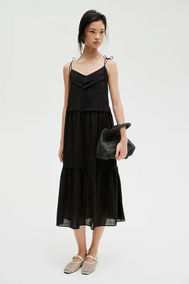Dress with Tie Shoulder Straps