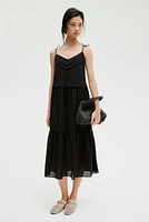 Dress with Tie Shoulder Straps