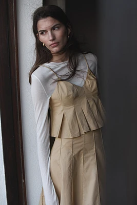 Pleated Strappy Top