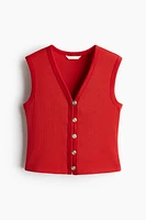 Button-Front Sweater Vest