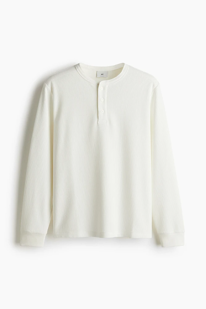 Regular Fit Ribbed Long-Sleeved Shirt