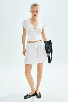 Blouse en lin mélangé