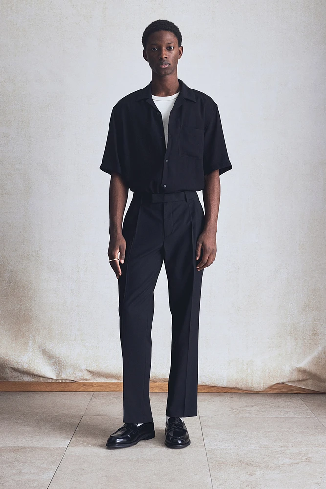 Regular-Fit Tailored Linen-Blend Pants