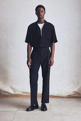 Regular-Fit Tailored Linen-Blend Pants