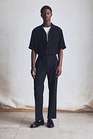 Regular-Fit Tailored Linen-Blend Pants