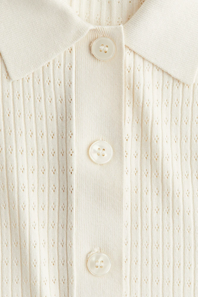 Polo en tricot pointelle