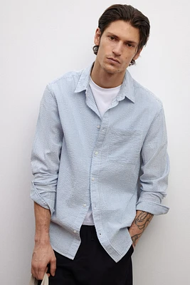 Loose-Fit Seersucker Shirt