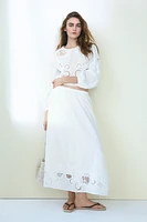 Eyelet-Embroidered Cotton Blouse