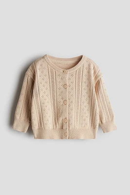 Pattern-knit Cotton Cardigan