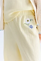 Pointelle Jersey Pants