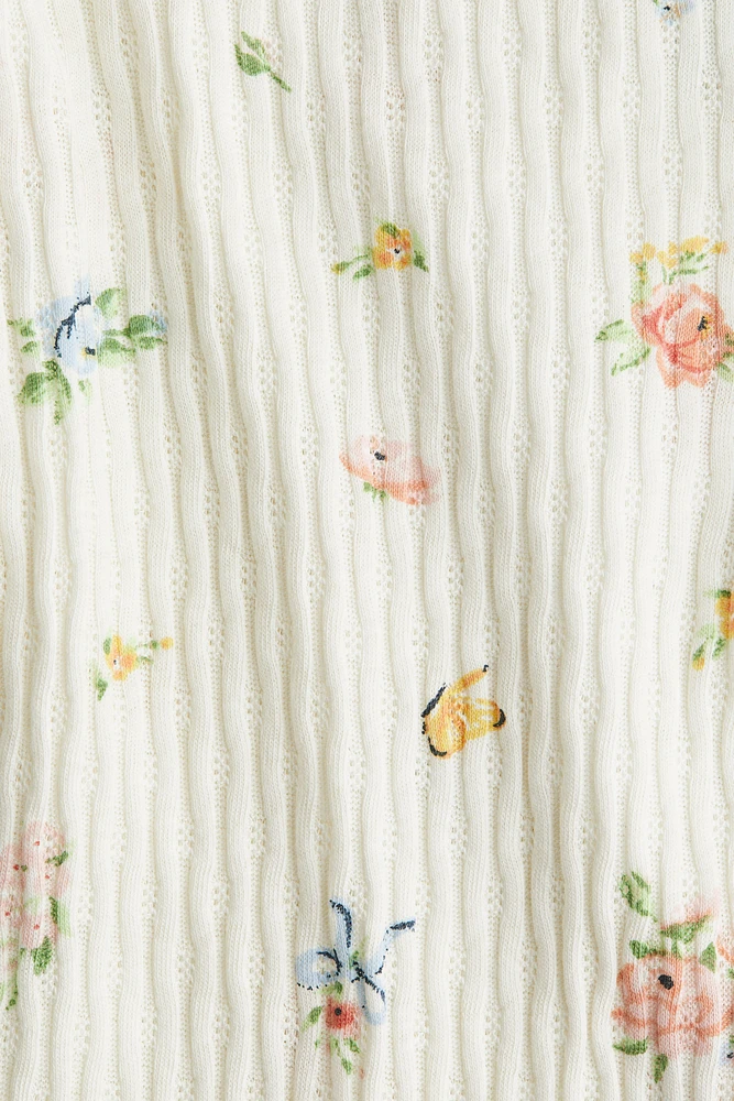 Flounce-Trimmed Cotton Top