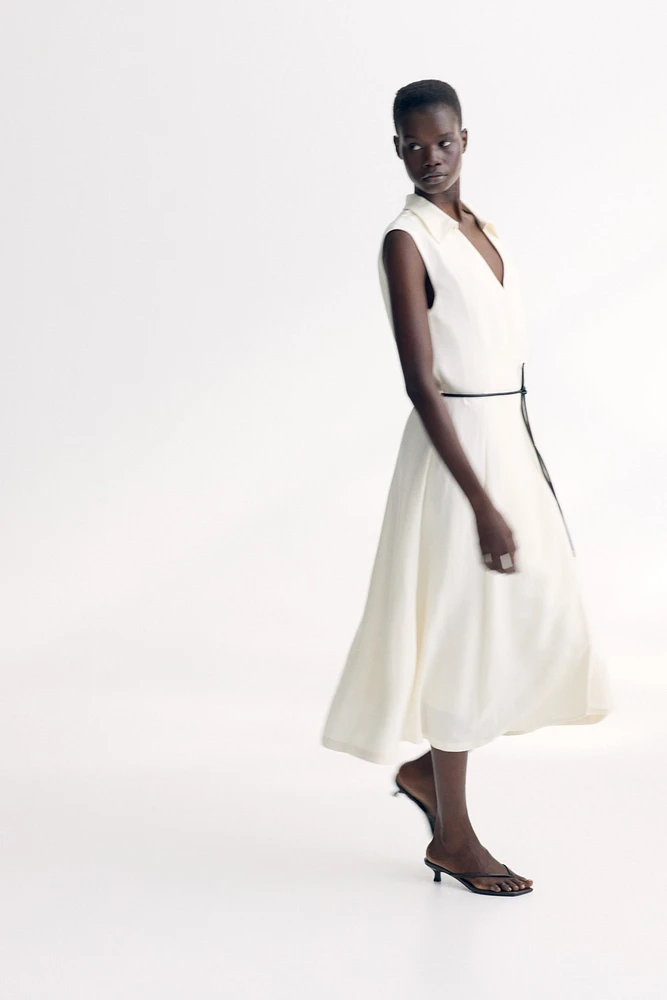 Tie-Belt Wrap Dress