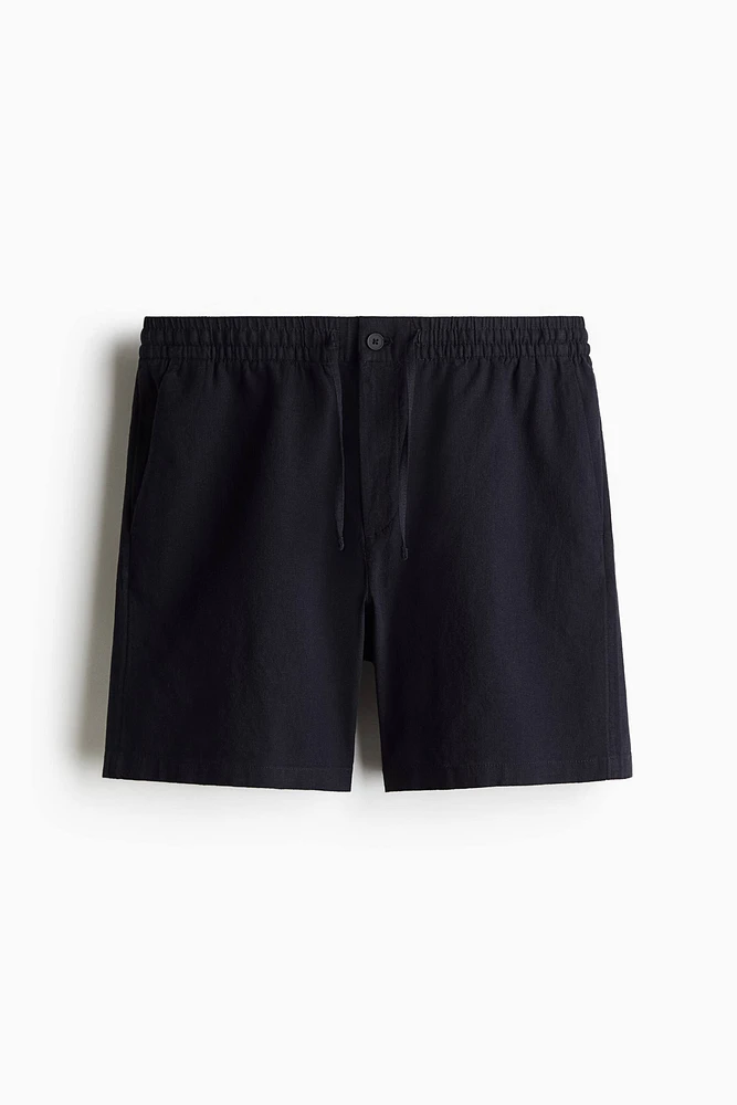 Regular Fit Linen-Blend Shorts