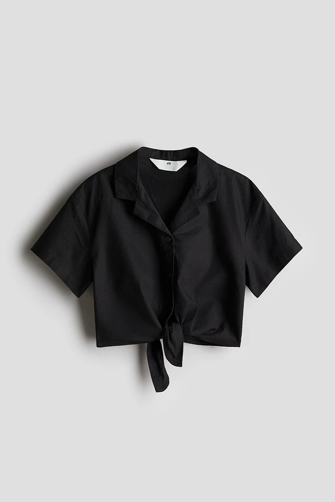 Knot-Detail Cropped Shirt