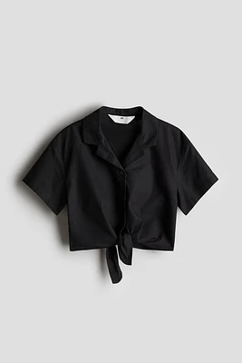 Knot-Detail Cropped Shirt