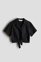 Knot-Detail Cropped Shirt
