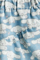 Printed denim skirt
