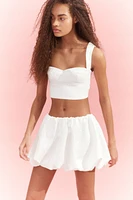 Jacquard-Weave Crop Top
