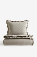Ruffle-trimmed Twin Duvet Cover Set