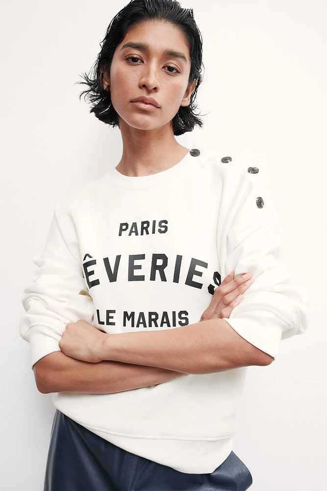 Button-Detail Sweatshirt
