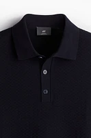 Slim Fit Textured-knit Polo Shirt