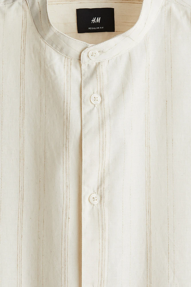 Chemise coupe classique en lin mélangé