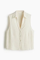Linen-Blend Sleeveless Shirt