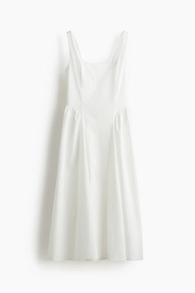 Tie-Back Poplin Dress