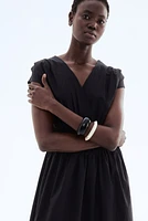 Robe en coton à taille nid d'abeille
