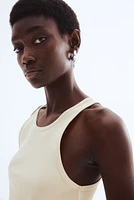 Camisole côtelé en soie mélangée