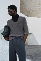Regular-Fit Short-Sleeved Sweater