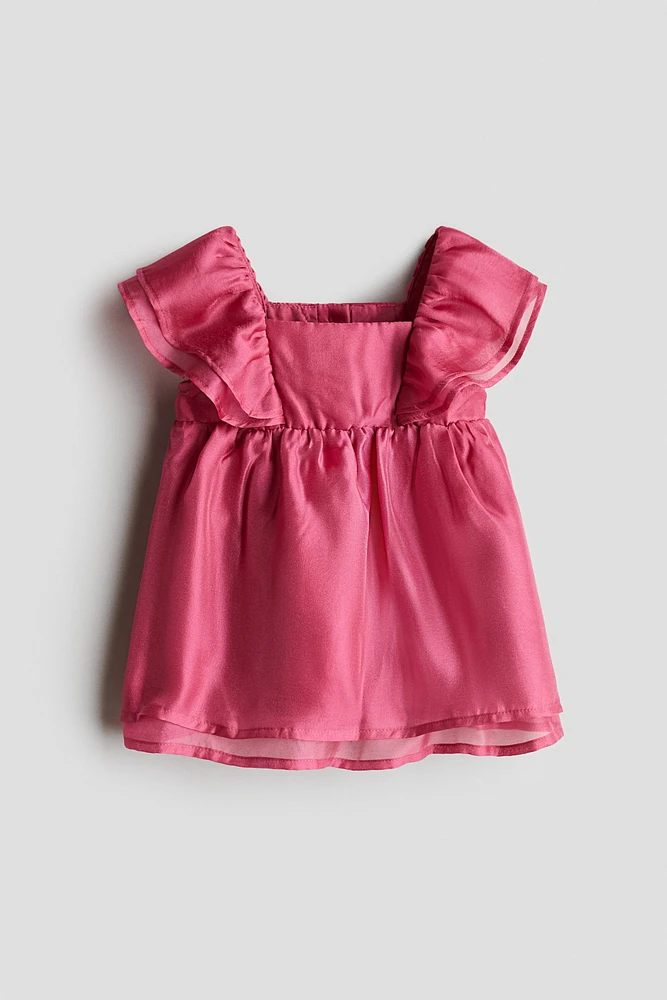 Flounced Satin Dress