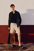 Regular Fit Linen-Blend Shorts