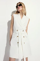 Linen-blend Jacket Dress