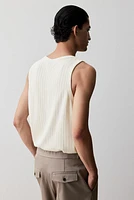 Slim Fit Pointelle Jersey Tank Top