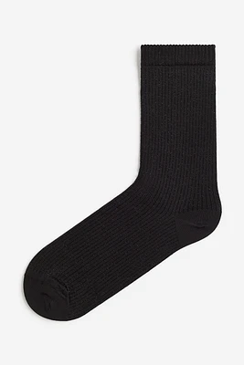 Rib-knit Socks