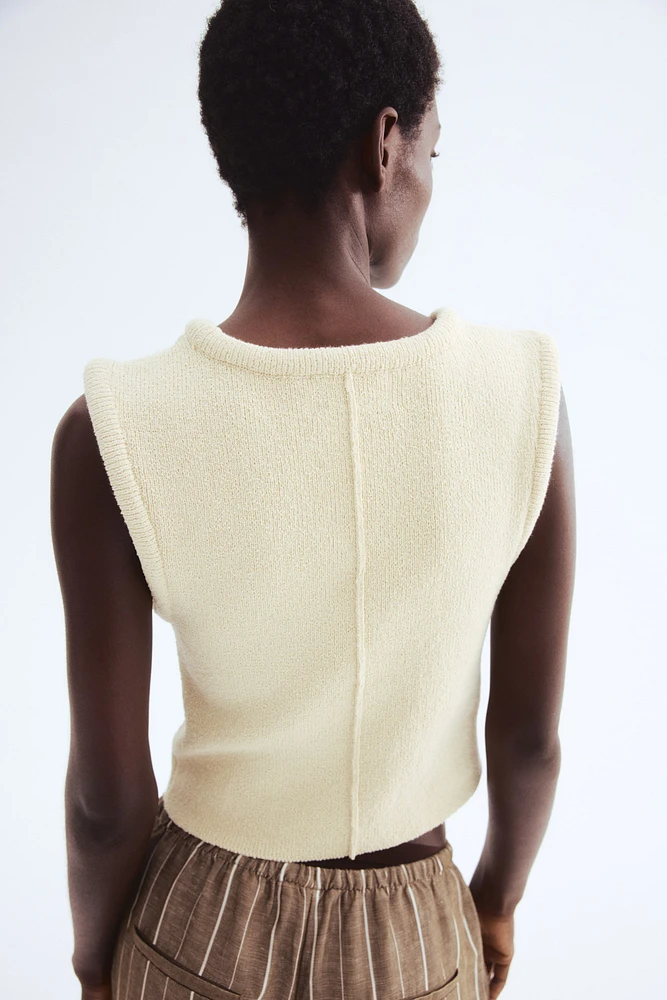 Button-Front Sweater Vest
