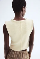 Button-Front Sweater Vest